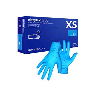 РЪКАВИЦИ НИТРИЛ XS СИНИ 100БР