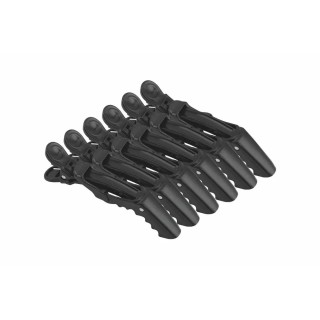 25100017 36639 Large Black Hair Clips 6 Units Крокодили за коса черни 6бр.