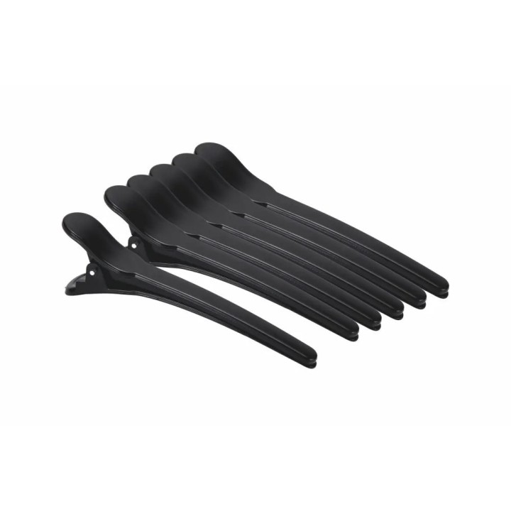 25100019 35859 Short Black Carbon Hair Clips 6 Units ЩЪРКЕЛИ КАРБОНОВИ КЪСИ