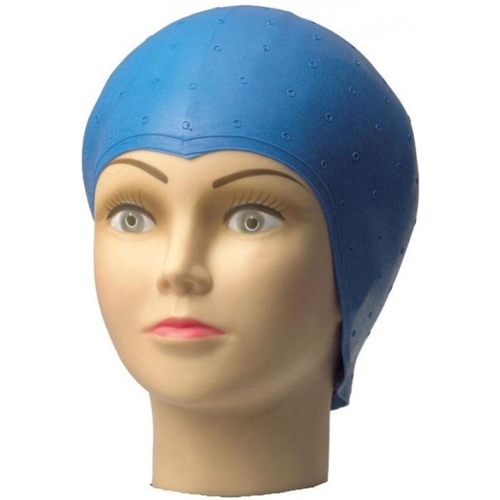 25100057 57039 Blue Rubber Hair Highlightng Cap ГУМЕНА ШАПКА ЗА КИЧУРИ СИНЯ