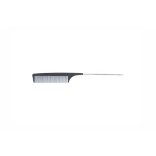 73839 25100020 КАРБОНОВ ГРЕБЕН С МЕТАЛЕН ШИШ Metal Needle Carbon Comb 23.5 cm Black