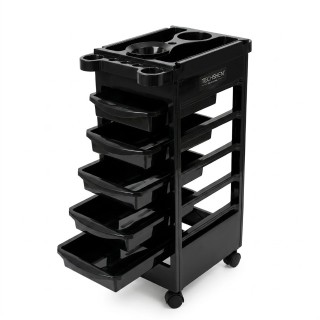 12700004 TechShen Eco Black Hairdresser Assistant Table РАБОТНА КОЛИЧКА
